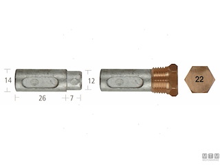 ANODO BARROTTO+TAPPO FORD 14X26MM ZN 