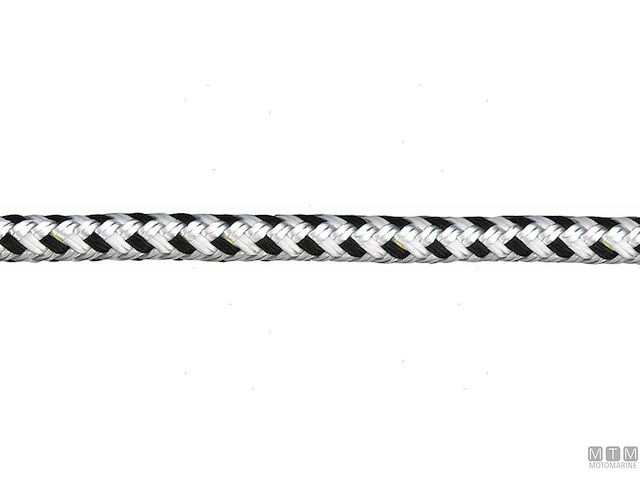 TRECCIA DA ORMEGGIO MOORING IN POLIESTERE BIANCA E NERA 14MM 150M