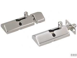 CATENACCIO CARENATO CON MOLLA E SCONTRO PIANO IN ACCIAIO INOX 316