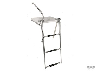 PLANCIA CON SCALETTA 1 PASSAMANO 3 GRADINI ACCIAIO INOX E PLASTICA