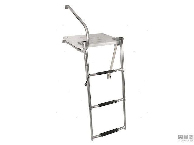 PLANCIA CON SCALETTA 1 PASSAMANO 3 GRADINI ACCIAIO INOX E PLASTICA