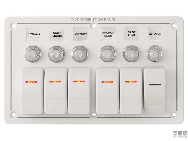 QUADRO ELETTRICO ALU-WHITE+VOLTMETRO 5P