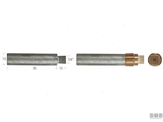 ANODO BARROTTO GEN MOTORS 19X85MM ZN 