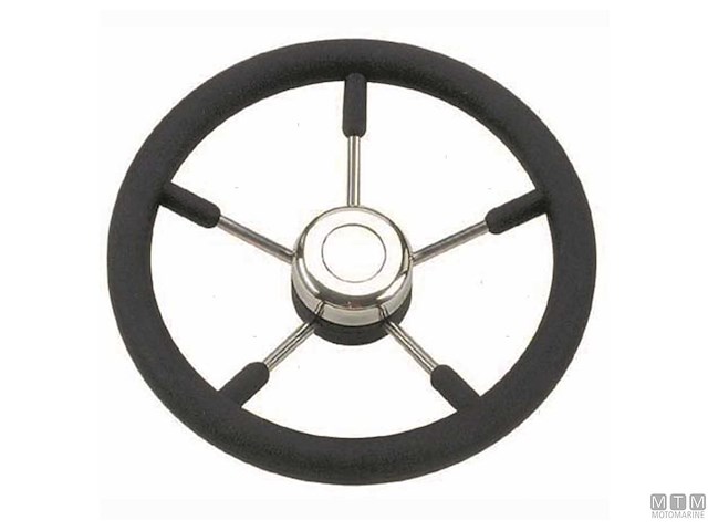 VOLANTE IN ACCIAIO INOX E MOGANO D400MM