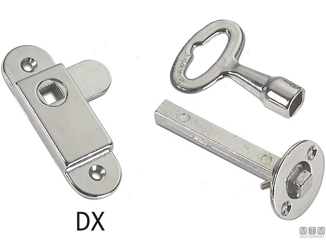 CHIUSURA A TAVELLA SINISTRA CON CHIAVE QUADRA IN OTTONE CROMATO