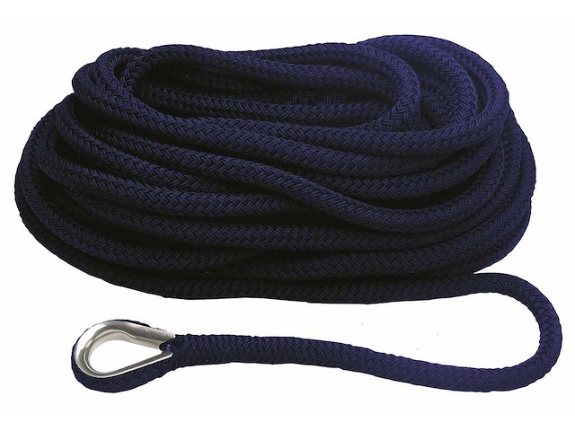 TRECCIA DA ORMEGGIO MOORING CON REDANCIA INOX BLU NAVY D10 30M