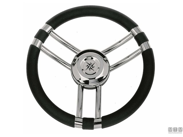 VOLANTE RAY BIANCO POLIURETANO E ACCIAIO INOX D350MM