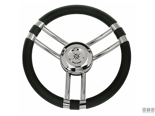 VOLANTE RAY GRIGIO POLIURETANO E ACCIAIO INOX D350MM