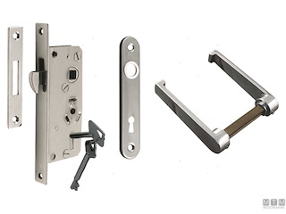 SET SERRATURA DA INCASSO UNIVERSALE CON CHIAVI 4070 IN ACCIAIO INOX