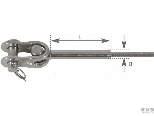 TERMINALE A PRESSARE SNODATI D6MM