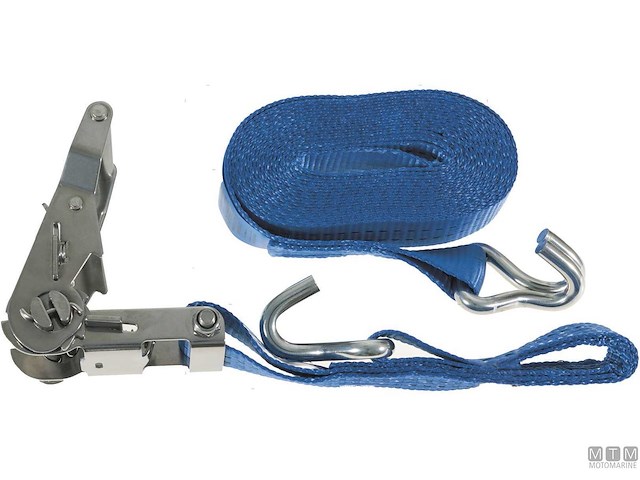 CINGHIA CRICCHETTO CON GANCIO ACCIAIO INOX 50MM 6M