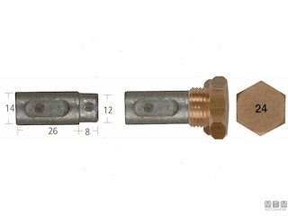 ANODO BARROTTO+TAPPO A-F.14X26MM ZN 