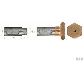 ANODO BARROTTO+TAPPO A-F.13X26+8MM ZN 
