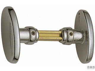 COPPIA MANIGLIE POMELLO OVALE IN OTTONE CROMATO