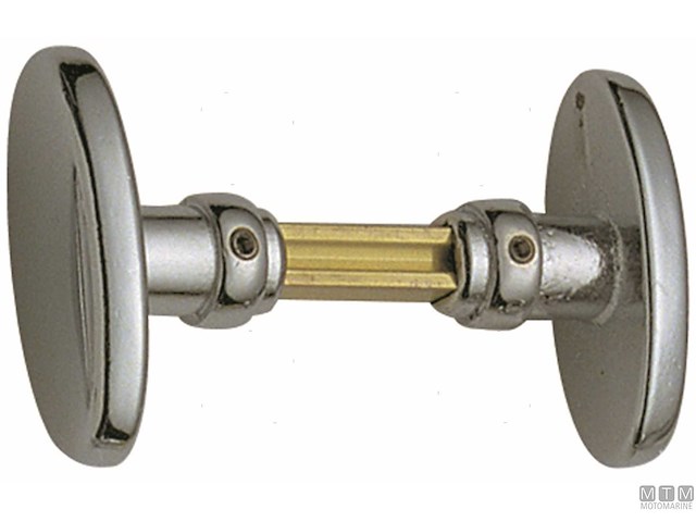 COPPIA MANIGLIE POMELLO OVALE IN OTTONE CROMATO