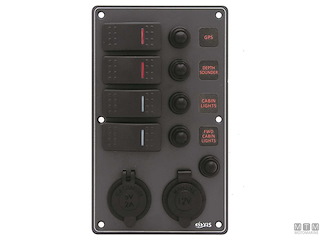 PANNELLO C7/IP66 4P USB+PRESA NERO 