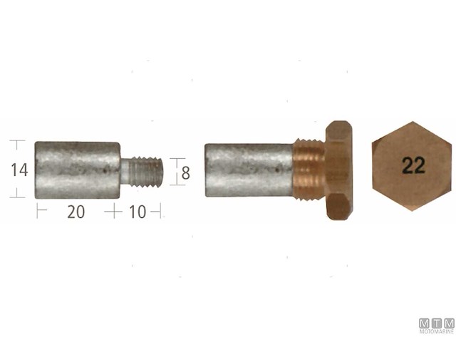 ANODO BARROTTO VM 14X20MM ZN 