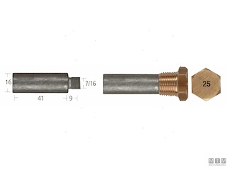 ANODO BARROTTO+TAPPO CATERP.16X41MM ZN 