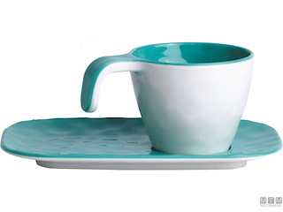 SET TAZZE CAFFE+PIATTINO MB SUMMER ACQUA 6 PEZZI