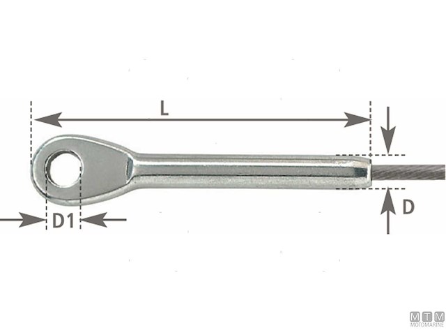 TERMINALE A PRESSARE OCCHIO D8MM