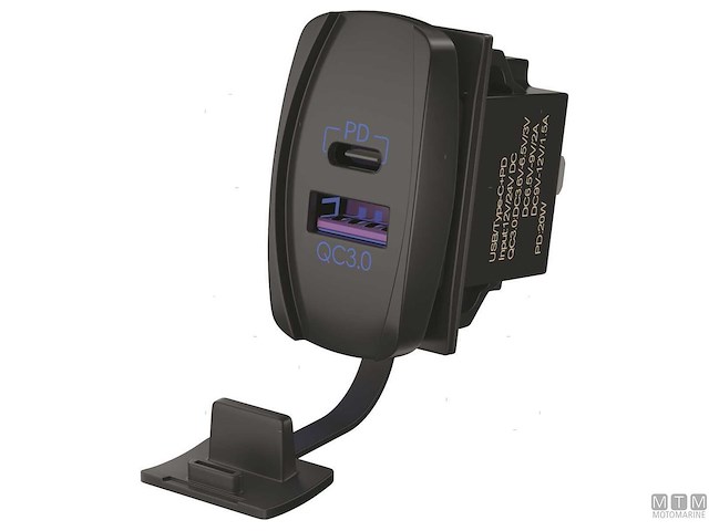 PRESA ROCKER DUAL TYPE-C+USB