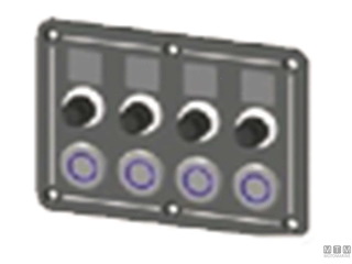 QUADRO ELETTRICO ALU-NERO 4P-INOX