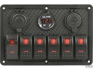 PANNELLO DA6P+USB+PRESA+VOLT 