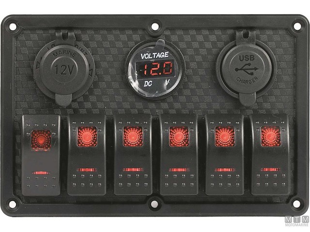 PANNELLO DA6P+USB+PRESA+VOLT 