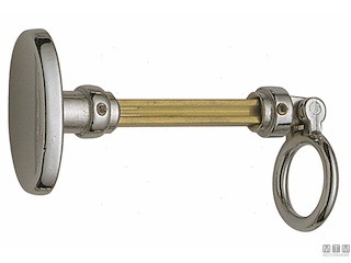COPPIA MANIGLIE POMELLO E ANELLO IN OTTONE CROMATO