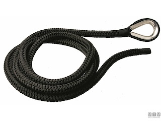 TRECCIA DA ORMEGGIO CON REDANCIA IN ACCIAIO INOX NERA D32MM L16M