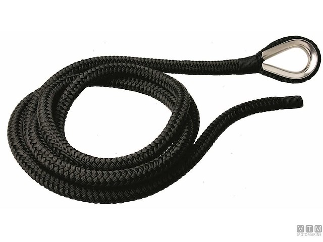 TRECCIA DA ORMEGGIO CON REDANCIA IN ACCIAIO INOX NERA D32MM L16M