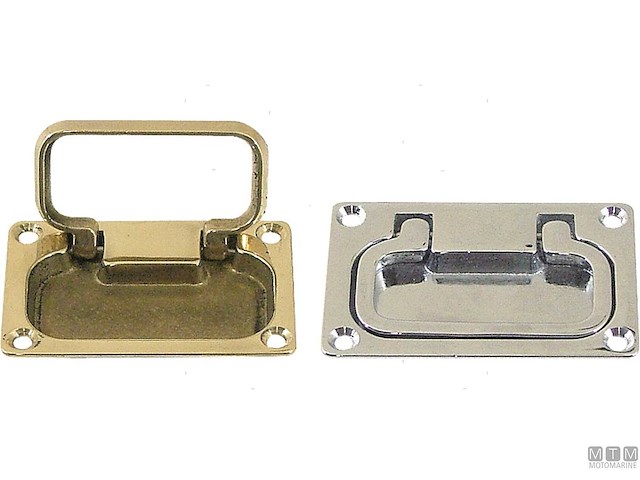 MANIGLIA A INCASSO 92X63MM IN OTTONE LUCIDO