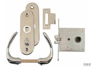 SET SERRATURA DA INCASSO DESTRA BLOCCO INTERNO 701500  OTTONE CROMATO