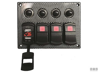 QUADRO ELETTRICO CARBO USB+VOLTMETRO 7P