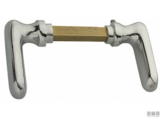 COPPIA MANIGLIETTE CORTE L55MM IN OTTONE CROMATO