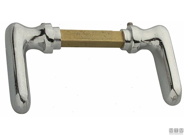COPPIA MANIGLIETTE CORTE L55MM IN OTTONE CROMATO