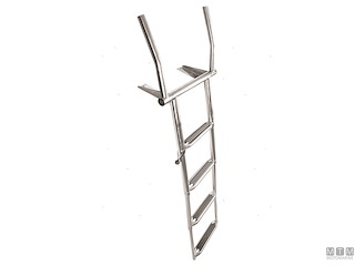 SCALETTA TELESCOPICA ABBATTIBILE PASSAMANO 4 GRADINI ACCIAIO INOX AISI