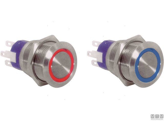 INTERRUTTORE PUSH S/S (ON)-OFF BLUE