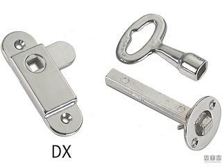 CHIUSURA A TAVELLA DESTRA  CON CHIAVE QUADRA IN OTTONE CROMATO