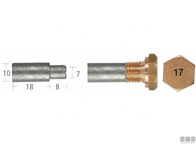 ANODO BARROTTO+TAPPO A-F.10X18MM ZN 