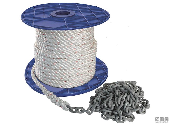 CIMA 14 MM 50M + CATENA ZINCATA 8MM 7.5M