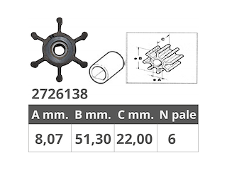 Girante Jabsco 6303 Johnson 09-824 P