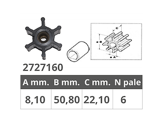 Girante pompa di sentina per Jabsco-Johnson,Ancor,TMC