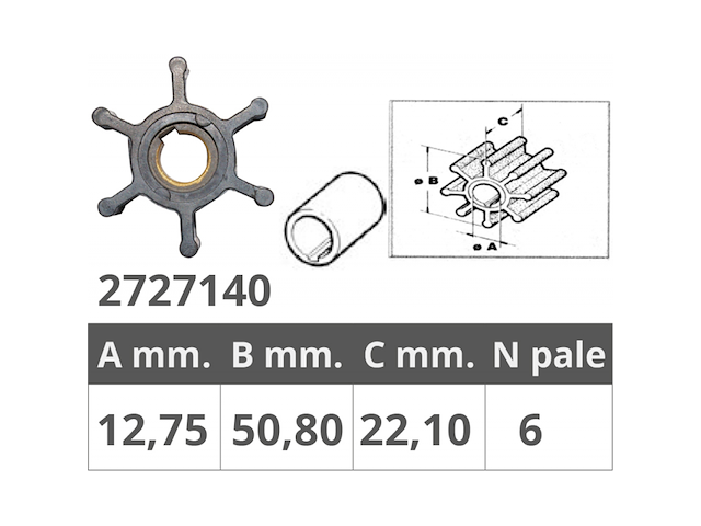 Girante Jabsco 22779 Yanmar 104223-42091