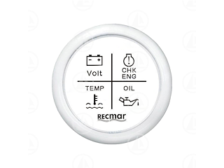 Indicatore multifunzione Recmar per cruscotto barca RECKY79303 (bianco)