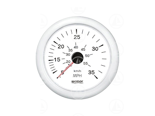 Tachimetro Recmar per cruscotto barca 0-35 mph RECKY18304 (bianco)
