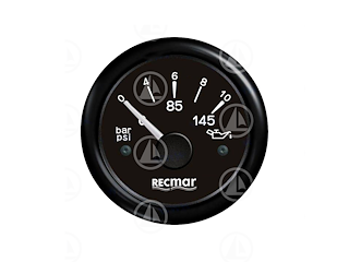 Indicatore pressione olio Recmar per cruscotto barca RECKY15202 (nero)