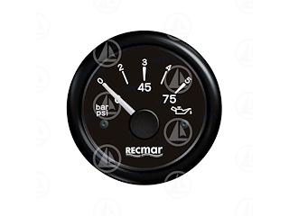 Indicatore pressione olio Recmar per cruscotto barca RECKY15201 (nero)