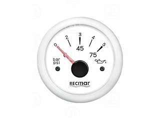 Indicatore pressione olio Recmar per cruscotto barca RECKY15300 (bianco)
