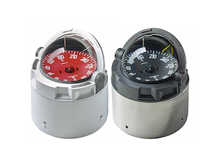 BUSSOLA NERA CON ROSA PIATTA ROSSA